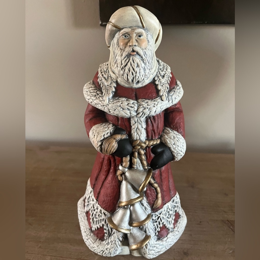 Hand-Painted Ceramic Father‎ Christmas Ukrainian Old World Santa Figure Vintage